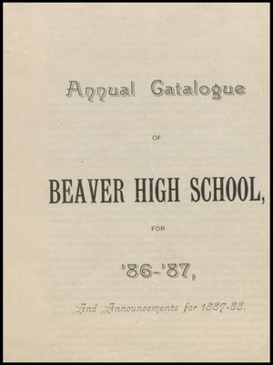 cover image of Beaver High School - Annual Catalogue - '86-'87
